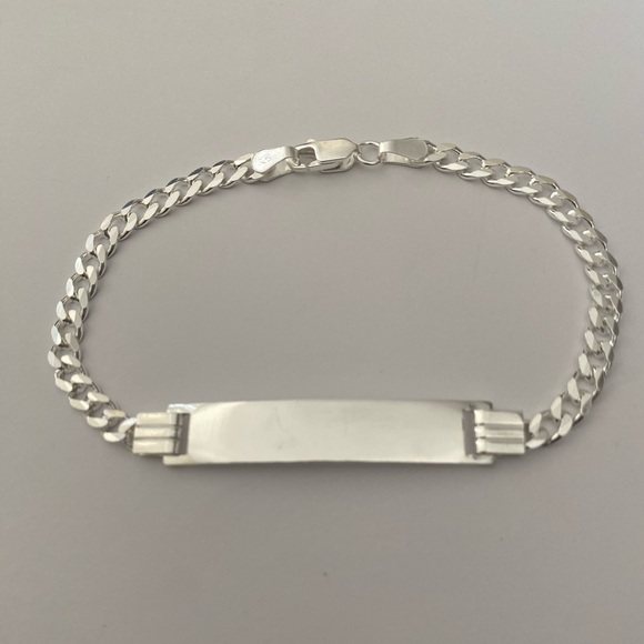 Id plate bracelet 925 silver cuban link chain 8β - Picture 3 of 3